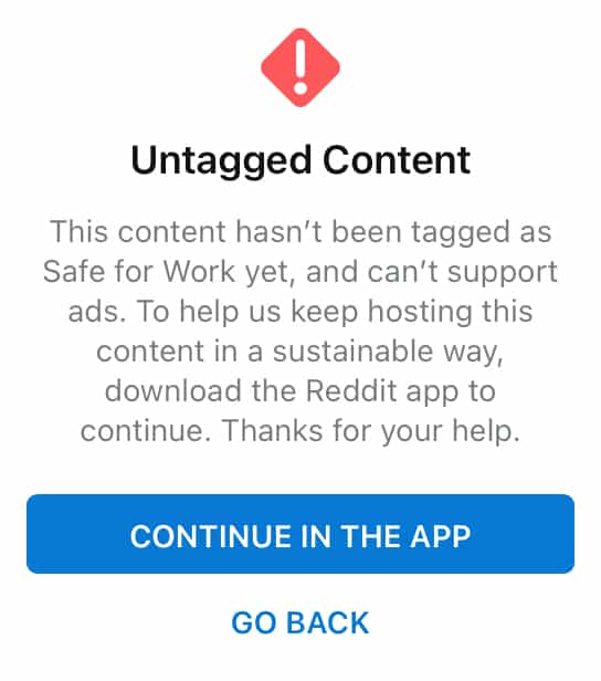 Untaged Content. This content hasn’t been tagged as Safe for Work yet, and can’t support ads. To help us keep hosting this content in a sustainable way, download the Reddit app to continue. Thanks for your help.